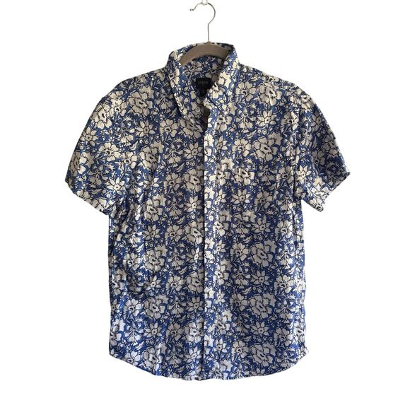 J.Crew Men’s Blue Floral Linen - Picture 2 of 7